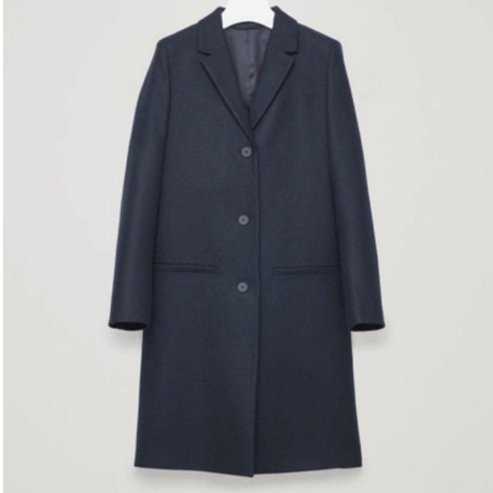 COS Navy Wool Coat Small